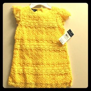 Little girls cotton lace shift dress